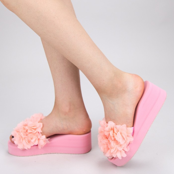 Papuci Dama cu Platforma WS152 Pink Mei