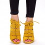 Sandale Dama cu Toc WT003 Yellow Mei