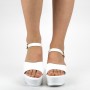 Sandale Dama Cu Platforma CZMY2 White Mei