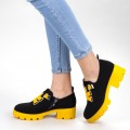 Pantofi Casual Dama ZP1975 Black-Yellow (055) Mei