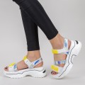 Sandale Dama cu Platforma NX95 White-Yellow (---) Mei