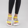 Sandale Dama cu Platforma NX95 White-Yellow Mei