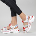 Sandale Dama cu Platforma NX95 White-Red (---) Mei