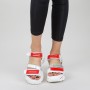 Sandale Dama cu Platforma NX95 White-Red Mei