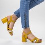 Sandale Dama cu Toc gros CS78 Yellow Mei
