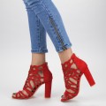 Sandale Dama cu Toc gros XKK239 Red (L82) Mei