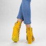 Sandale Dama cu Toc gros XKK239 Yellow Mei