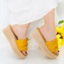 Papuci Dama cu Platforma CZMY1 Yellow Mei