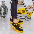 Pantofi Casual Dama MX155 Black-Yellow (060) Mei