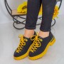 Pantofi Casual Dama MX155 Black-Yellow Reina