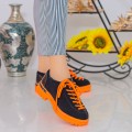 Pantofi Casual Dama MX155 Black-Orange (060) Mei