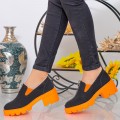 Pantofi Casual Dama MX156 Black-Orange (054) Mei