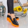 Pantofi Casual Dama MX156 Black-Orange Reina