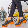 Pantofi Casual Dama ZP1971 Black-Orange Reina