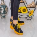 Pantofi Casual Dama ZP1972 Black-Yellow (048) Mei