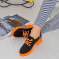 Pantofi Casual Dama ZP1972 Black-Orange (048) Mei