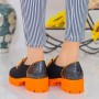 Pantofi Casual Dama ZP1972 Black-Orange Reina