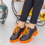 Pantofi Casual Dama ZP1973 Black-Orange Reina