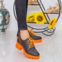 Pantofi Casual Dama ZP1973 Black-Orange Reina