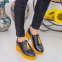 Pantofi Casual Dama ZP1976 Black-Yellow Reina