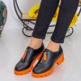 Pantofi Casual Dama ZP1976 Black-Orange Reina