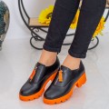Pantofi Casual Dama ZP1976 Black-Orange (055) Mei
