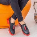 Pantofi Casual Dama ZP1976 Black-Red (055) Mei