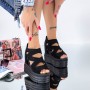 Sandale Dama cu Platforma WLHBY3 Negru Mei