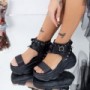 Sandale Dama cu Platforma WLJD3 Negru Mei