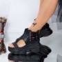 Sandale Dama cu Platforma WLJD5 Negru Mei