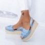 Sandale Dama cu Platforma FS27 Albastru Mei