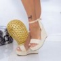 Sandale Dama cu Platforma FS26 Bej Mei