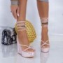 Sandale Dama cu Platforma XKK306 Roz Mei