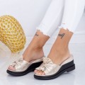 Papuci Dama cu Platforma WEN2 Auriu (N14) Mei