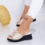 Papuci Dama cu Platforma WEN2 Auriu Mei