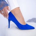 Pantofi cu Toc subtire LLH60 Albastru (N21) Mei