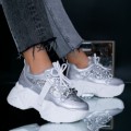 Pantofi Sport Dama cu Platforma WL123 Argintiu (D24) Mei
