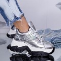 Pantofi Sport Dama cu Platforma WL259 Argintiu (A19) Mei