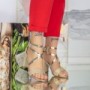 Sandale Dama cu Toc Gros XKK522 Auriu Mei
