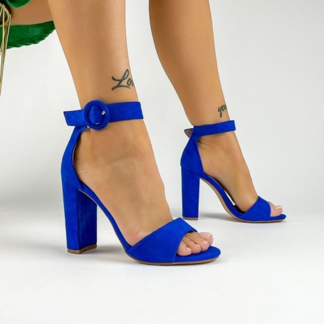Sandale Dama cu Toc gros XKK528 Albastru Mei