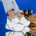 Pantofi Sport Dama cu Platforma 2W251 Argintiu (C19) Mei